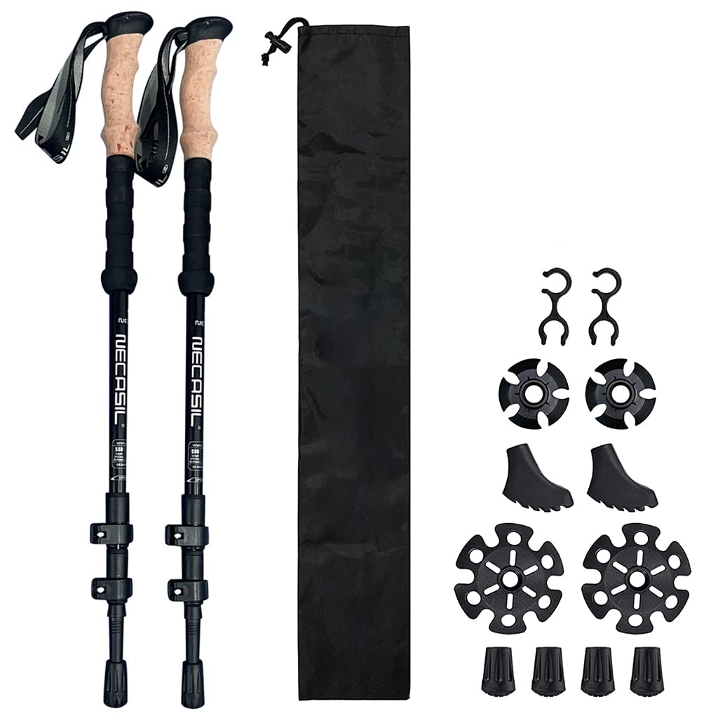 Optifit Trekking Pole, 65-135cm Adjustable Height Trekking Pole, Collapsible Stick Adjustable Telescopic Walking Stick for Men Women with Quick Lock System, All Terrain (Pack of 2) Optifit Trekking Pole, 65-135cm Adjustable Height Trekking Pole, Collapsible Stick Adjustable Telescopic Walking Stick for Men Women with Quick Lock System, All Terrain (Pack of 2)